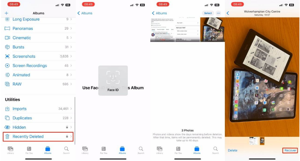 陆丰苹果14维修分享 iPhone14 上恢复已删除的照片 